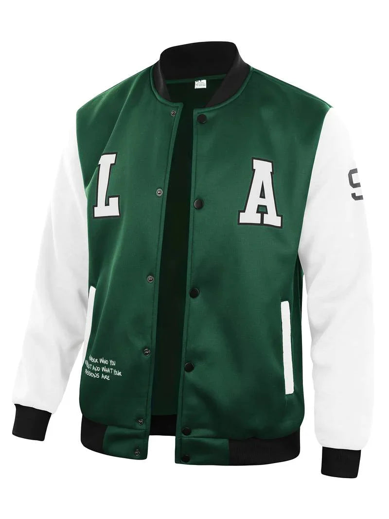 Jameson | Men's Two-Tone Varsity Baseball Jacket with Snap Buttons