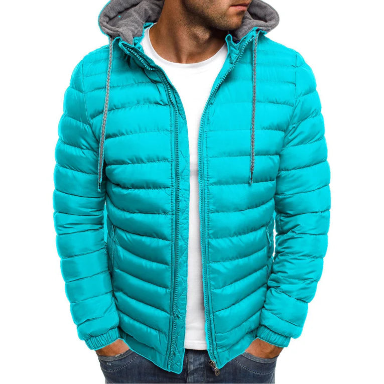 Joban | Men's Quilted Hooded Parka with Stand Collar