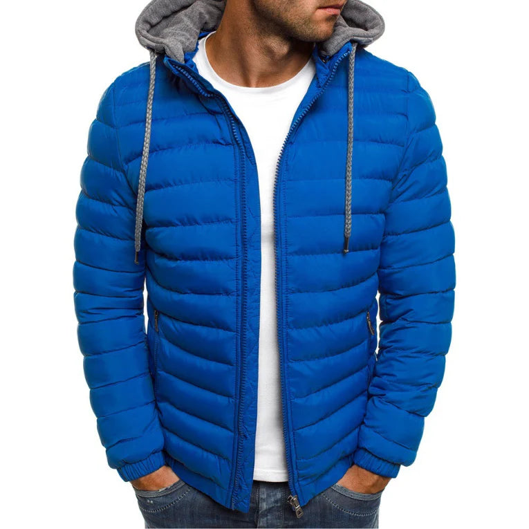Joban | Men's Quilted Hooded Parka with Stand Collar