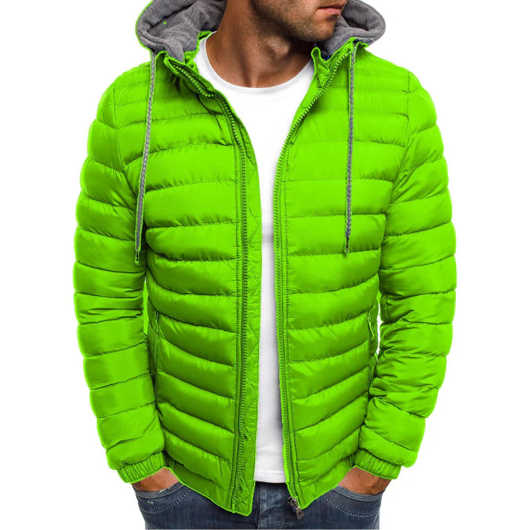 Joban | Men's Quilted Hooded Parka with Stand Collar