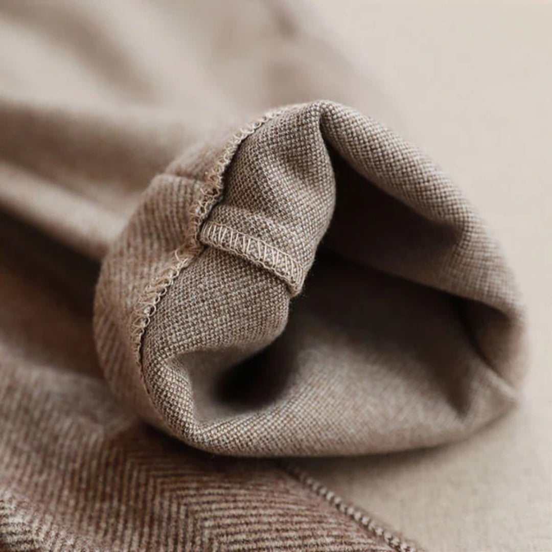 Levie | Men's Tailored Fit Herringbone Trousers