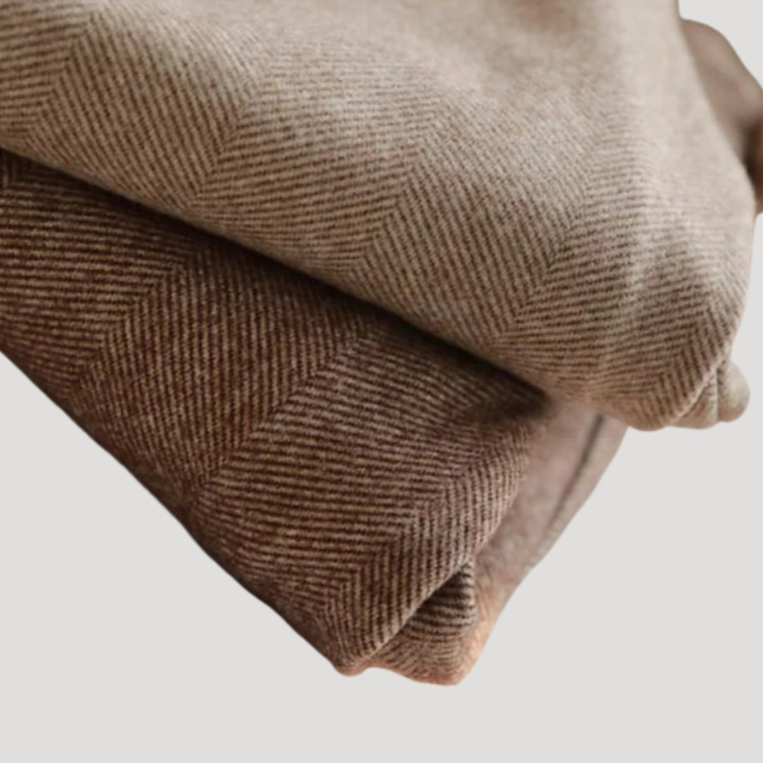 Levie | Men's Tailored Fit Herringbone Trousers