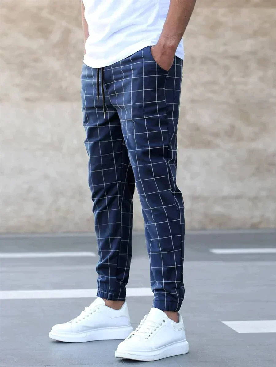 Leroy | Men's Checkered Drawstring Casual Pants