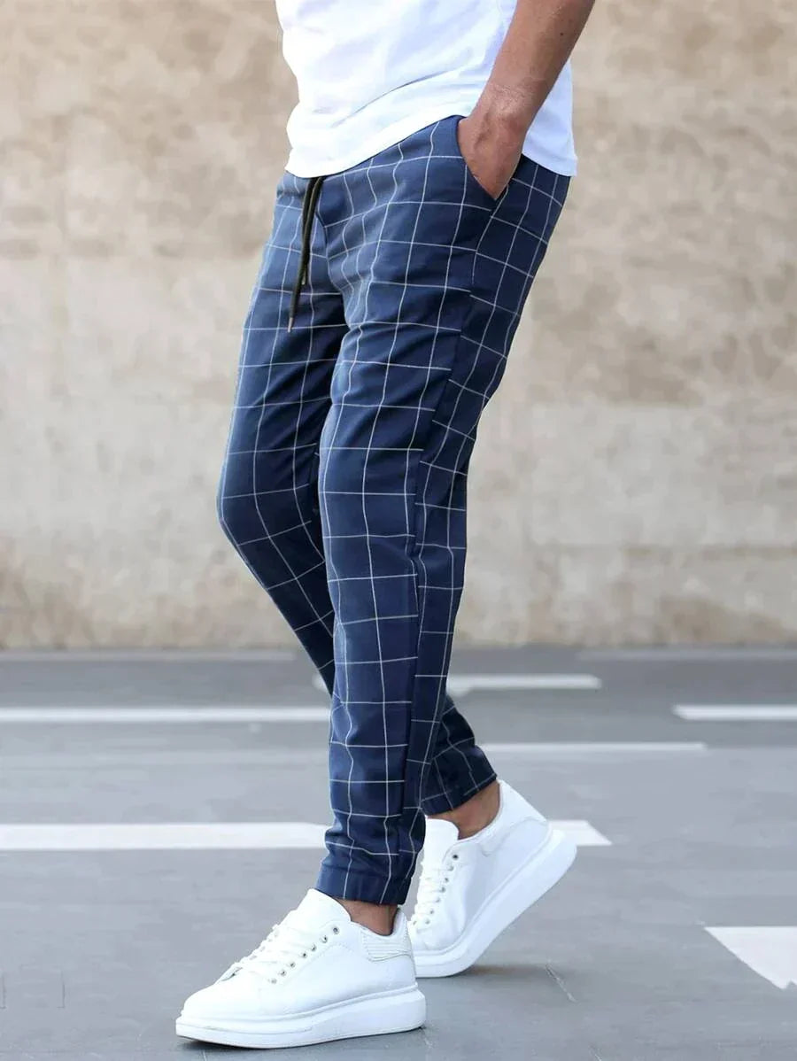 Leroy | Men's Checkered Drawstring Casual Pants