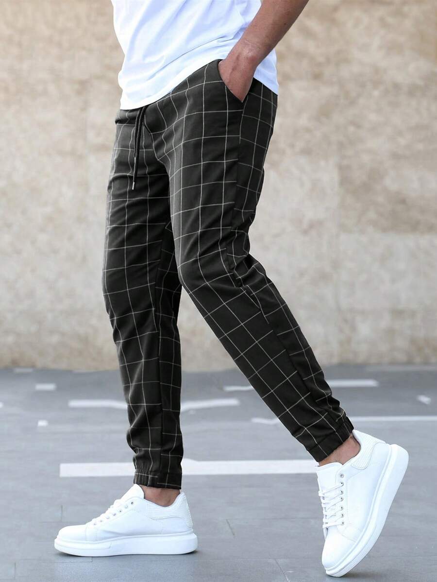 Leroy | Men's Checkered Drawstring Casual Pants