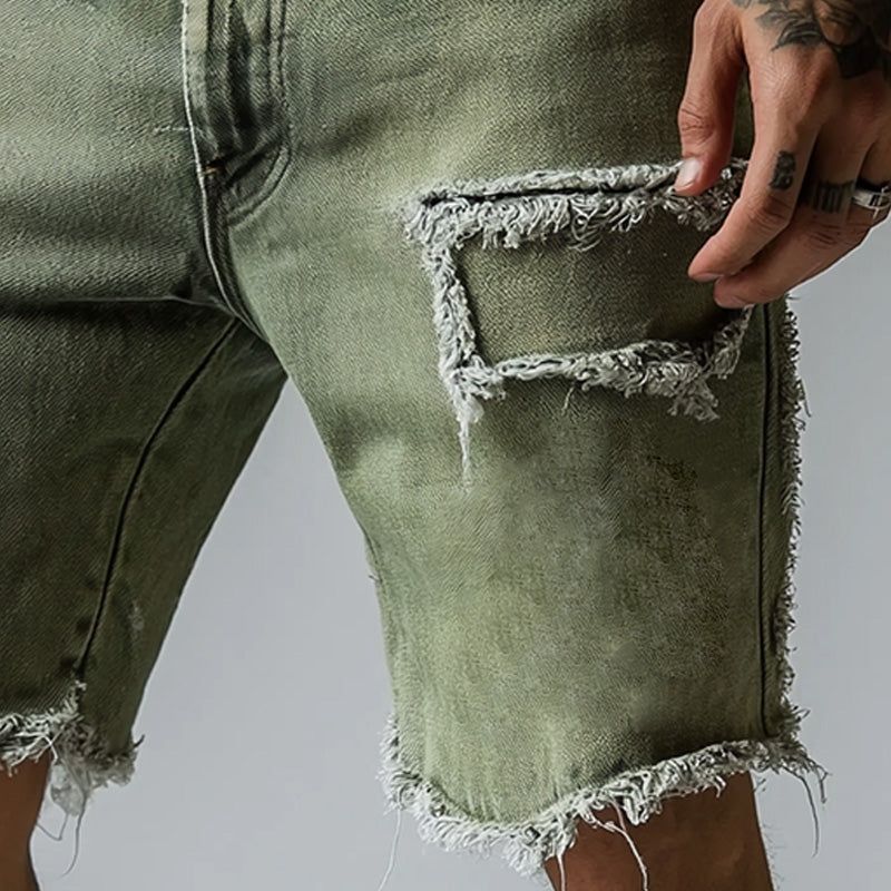 Tony | Men's Ripped Stretch Denim Shorts