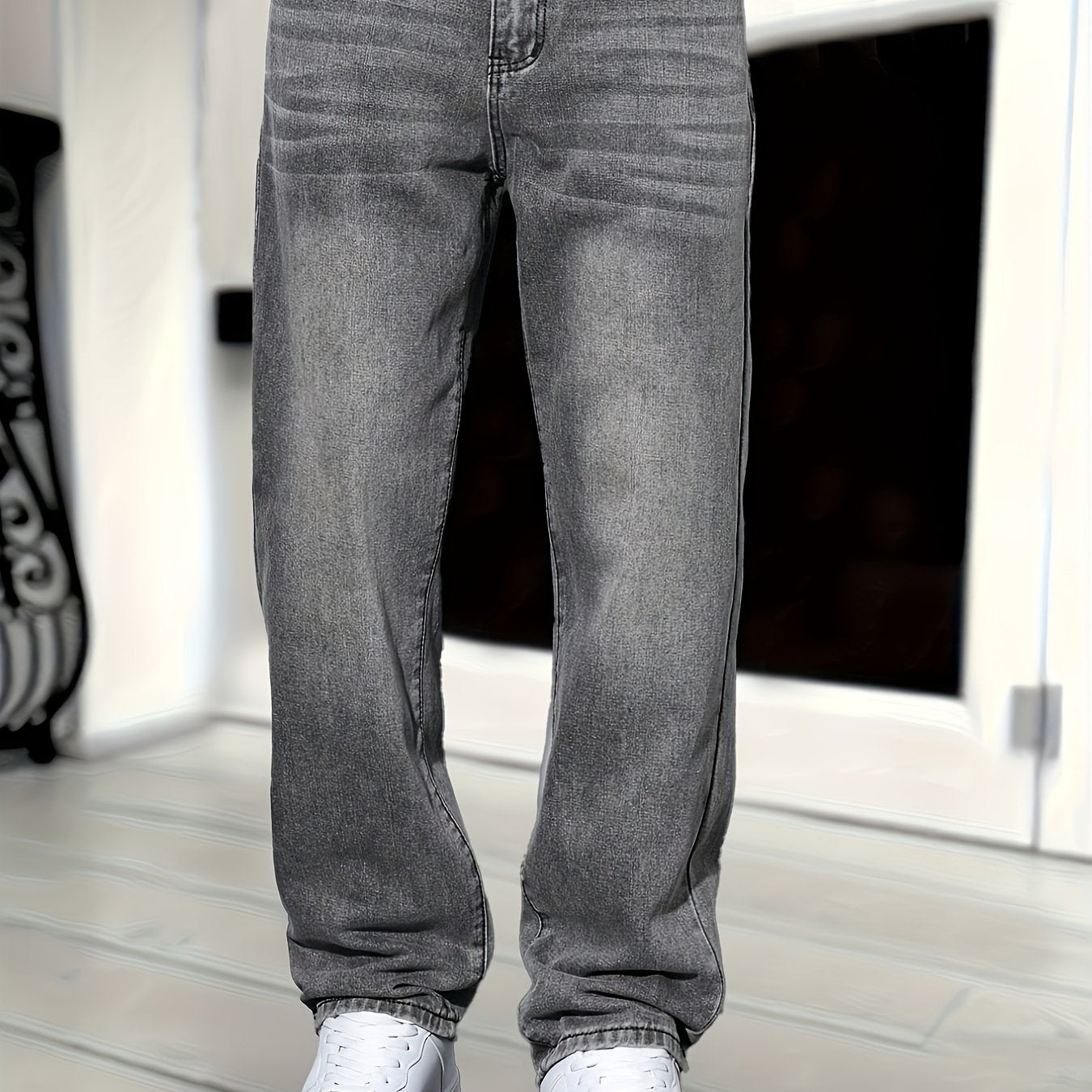 Taylor |  Men's Straight Cut Grey Wash Denim Jeans