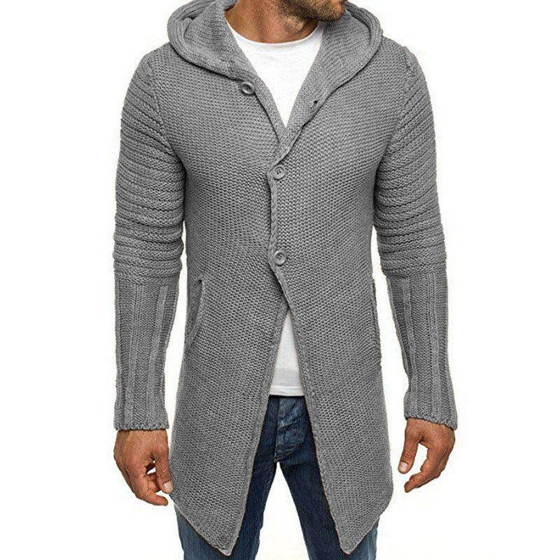 Sherwin | Men's Long-Length Hooded Knit Cardigan