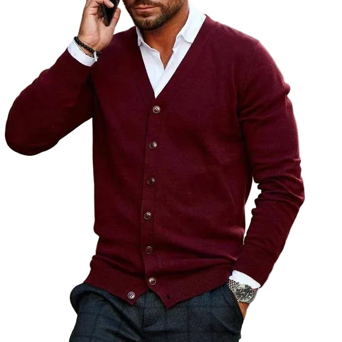 Dante | Men's V-Neck Button Down Knit Cardigan