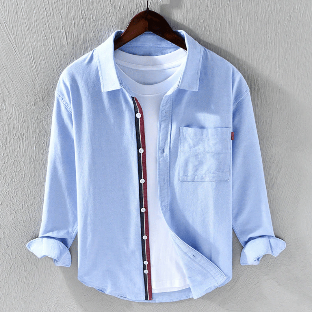 Kayran | Men's Casual long Sleeves Shirt with Striped Placket