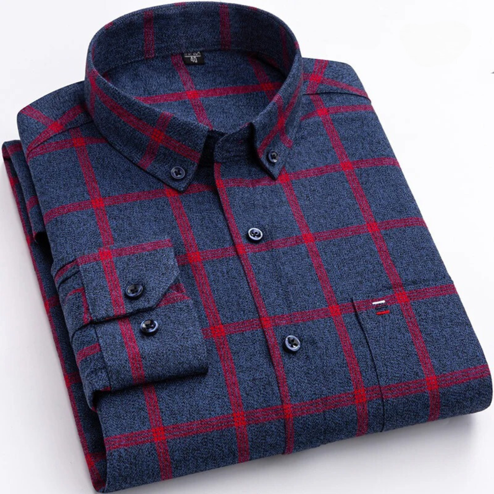 Adan | Men's Long Sleeve Plaid Button Down Shirt