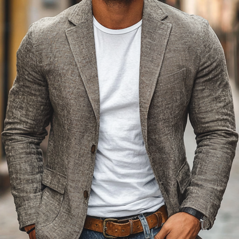 Dino | Men's Single-Breasted Cotton Linen Blazer