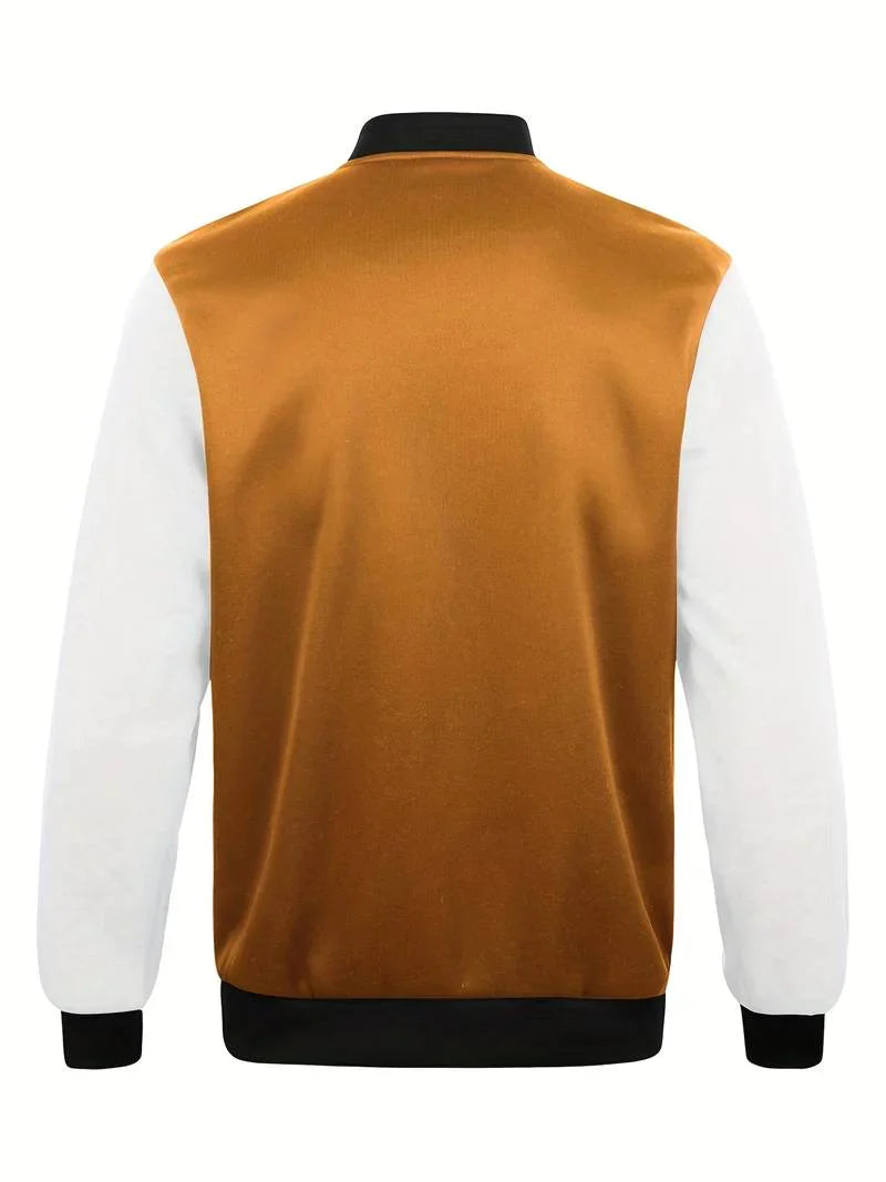 Jameson | Men's Two-Tone Varsity Baseball Jacket with Snap Buttons