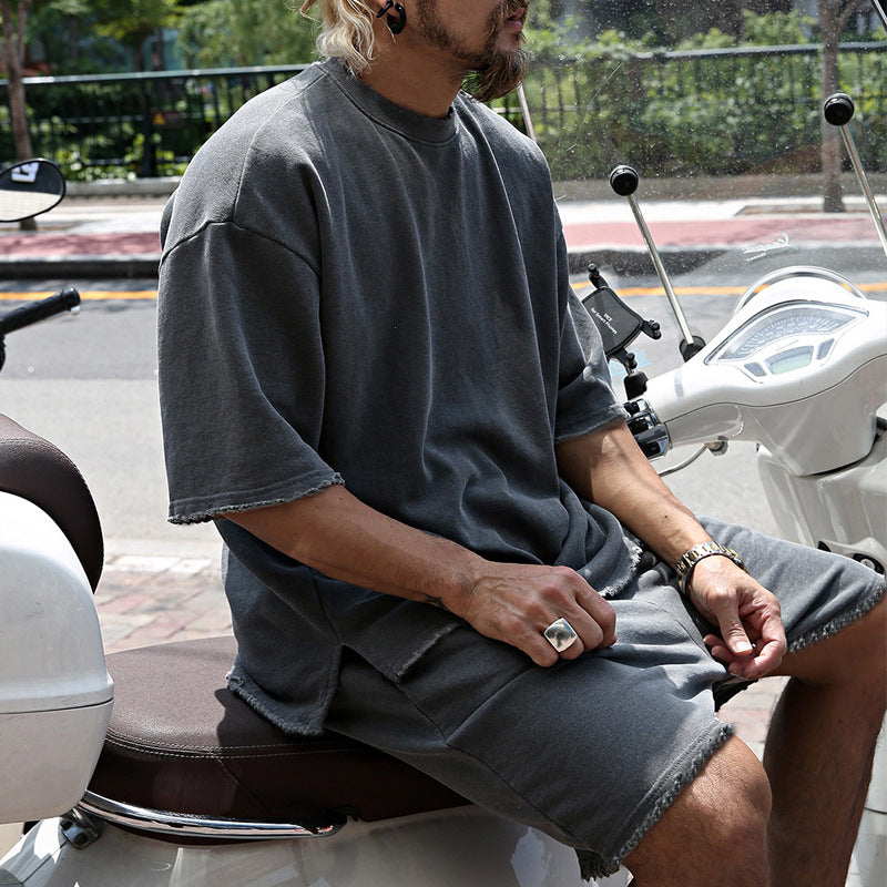 Kenji | Men's Loose Fit Cotton Tee & Shorts Set