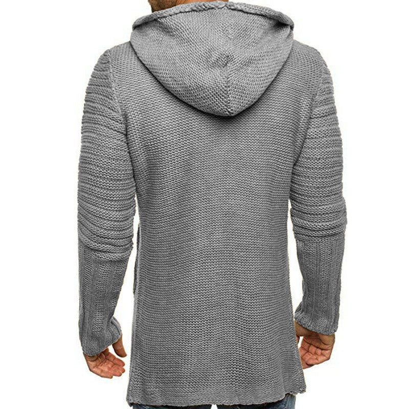 Sherwin | Men's Long-Length Hooded Knit Cardigan