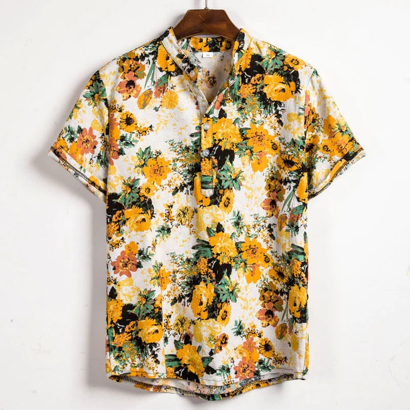 Donovan | Men's Short Sleeve Mandarin Collar Summer Shirt