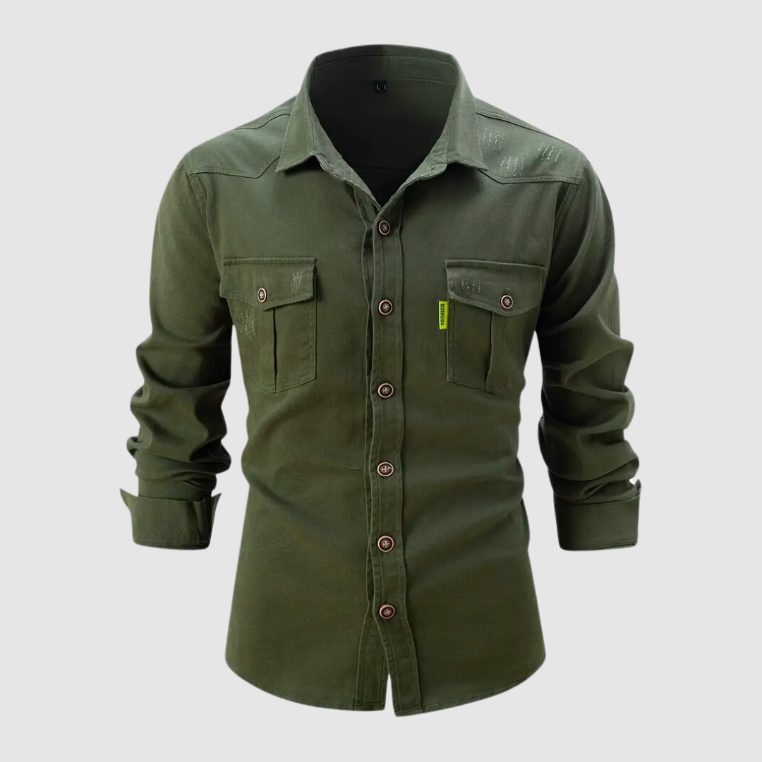 Nigel | Men's Military-Style Button Down Shirt