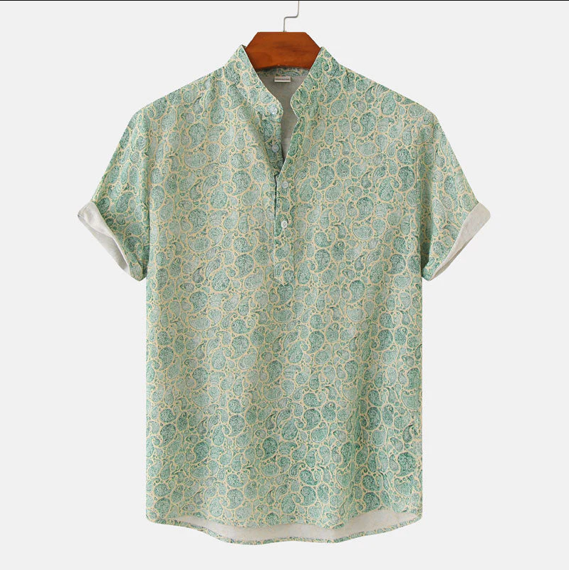 Donovan | Men's Short Sleeve Mandarin Collar Summer Shirt