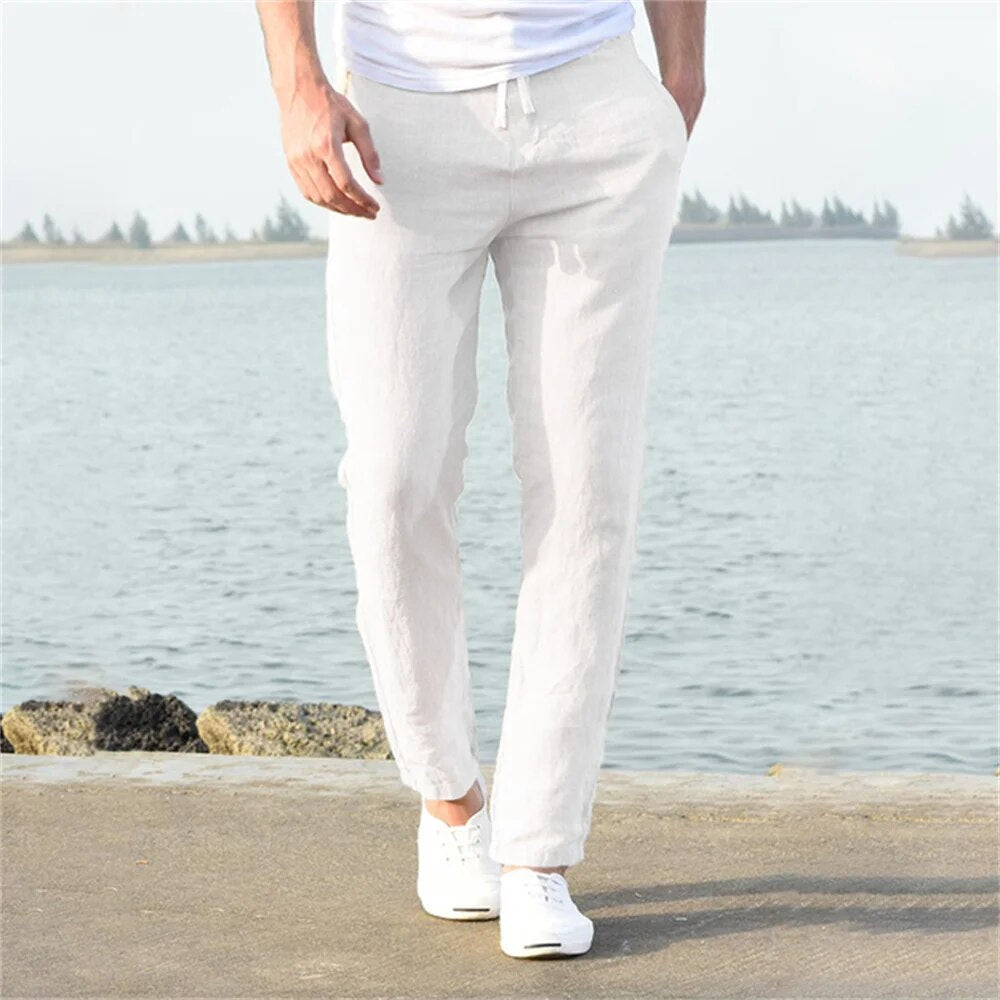 Malcom | Men's Casual Linen Drawstring Trousers