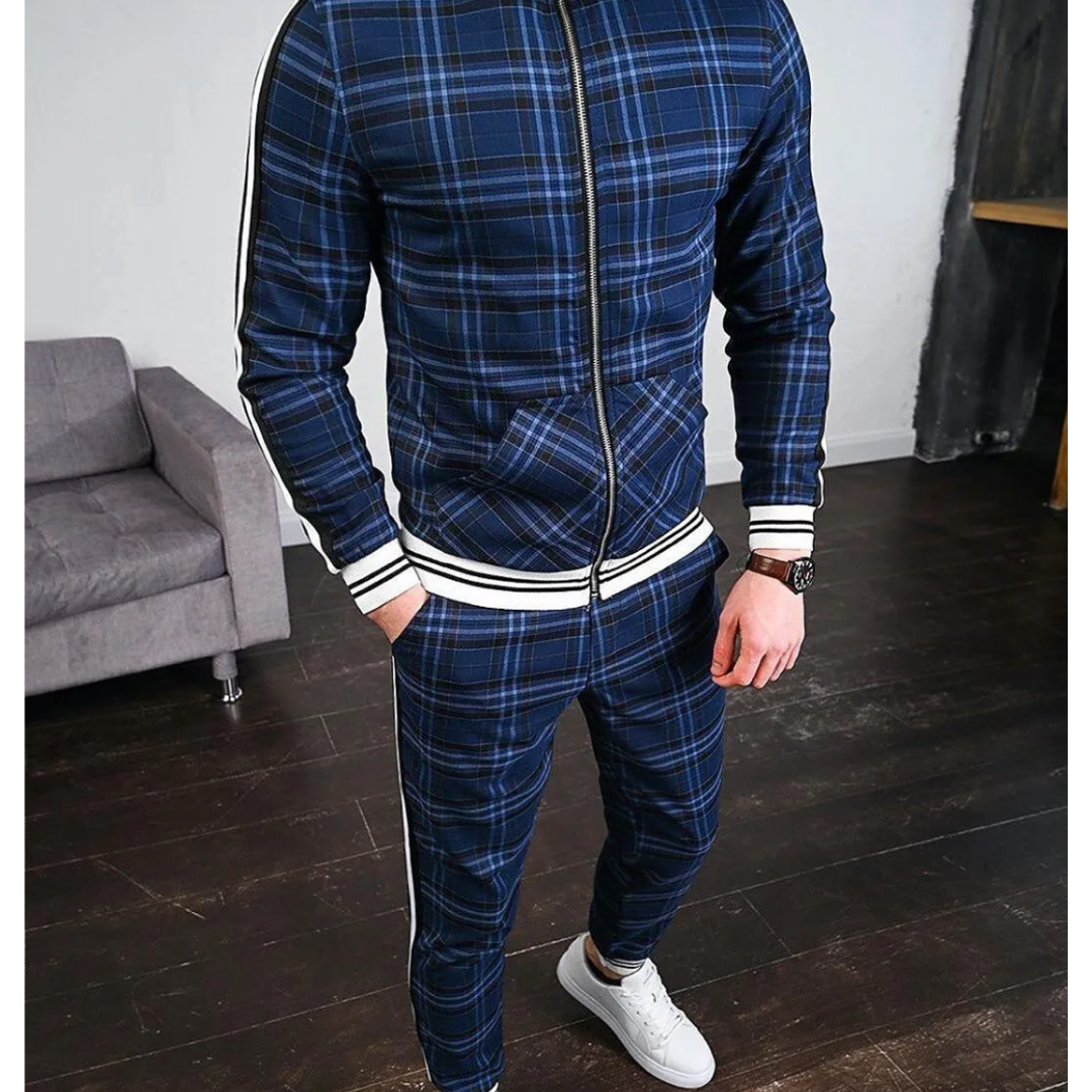 Hall | Men's Plaid Tracksuit Set