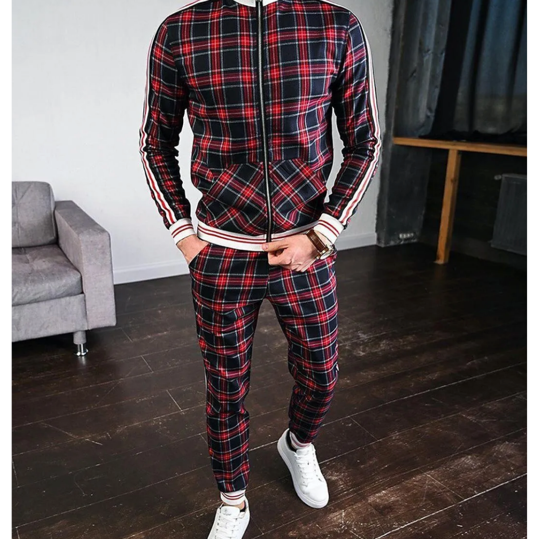 Hall | Men's Plaid Tracksuit Set