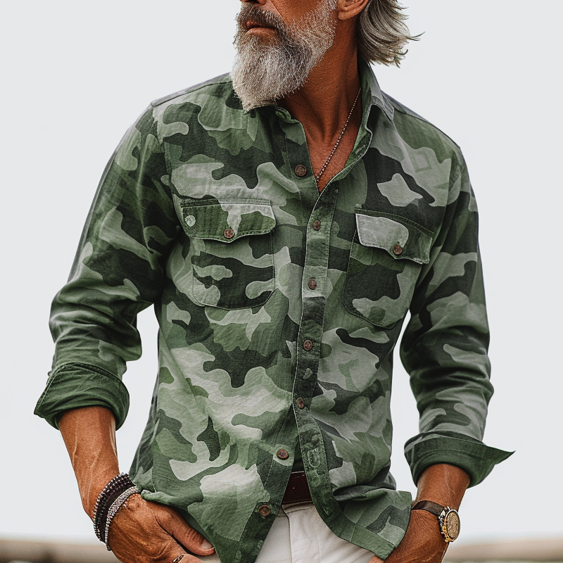 Gary | Men's Camouflage Cargo Shirt with Chest Pockets