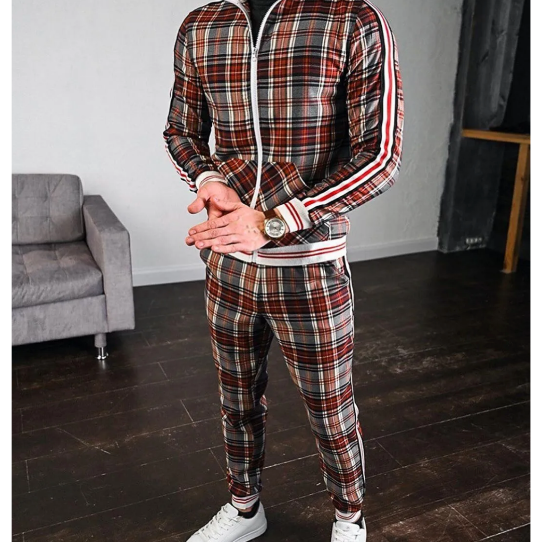 Hall | Men's Plaid Tracksuit Set