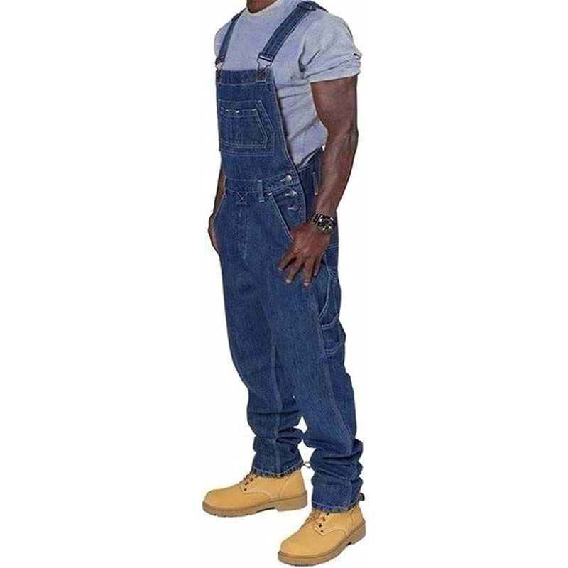 Jerry | Men's Loose Fit Denim Bib Overalls with Multi-Pockets