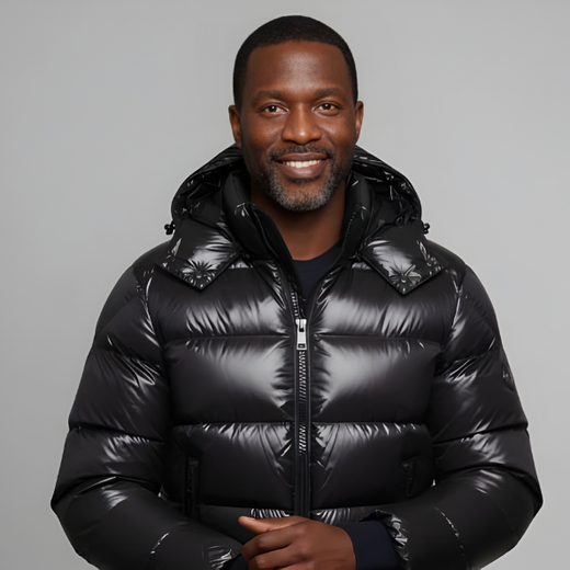Owen | Men's Glossy Hooded Puffer Jacket