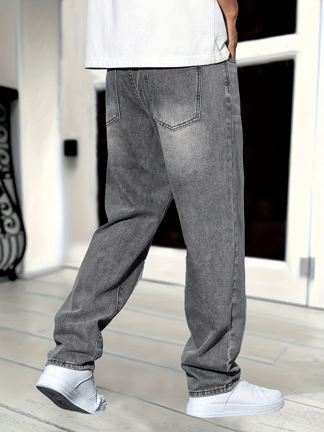 Taylor |  Men's Straight Cut Grey Wash Denim Jeans