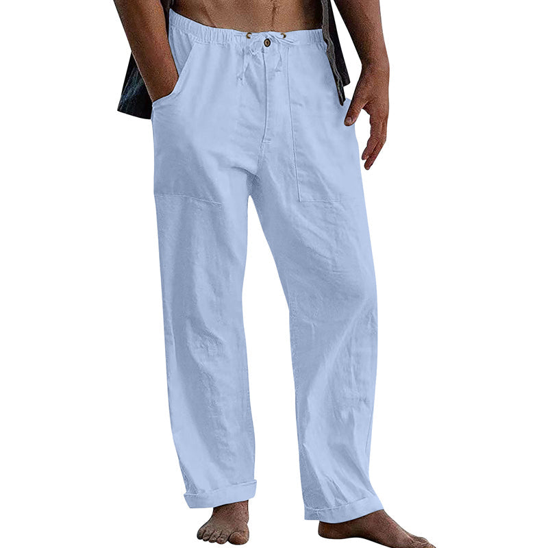 Max | Men's Linen-Blend Relaxed Fit Drawstring Trousers