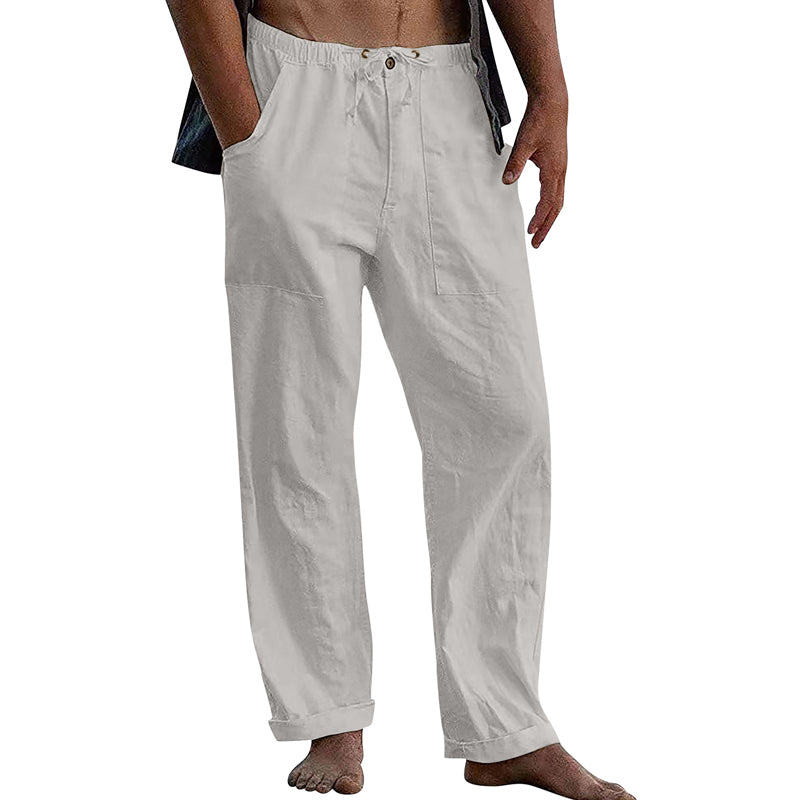 Max | Men's Linen-Blend Relaxed Fit Drawstring Trousers