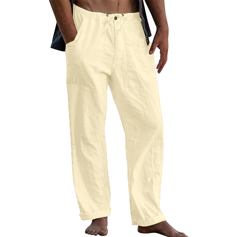 Max | Men's Linen-Blend Relaxed Fit Drawstring Trousers