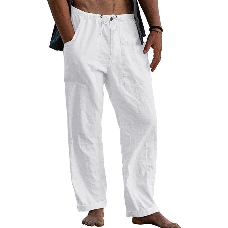 Max | Men's Linen-Blend Relaxed Fit Drawstring Trousers