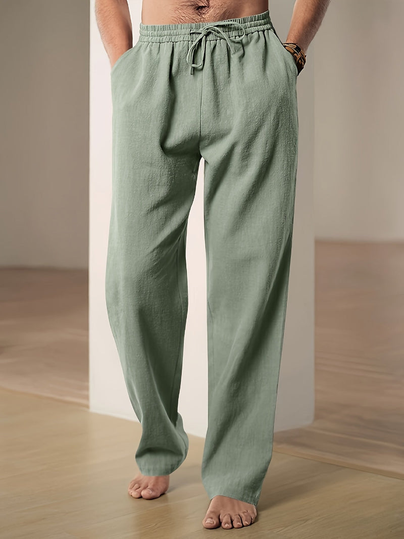 Rabbin | Men's Relaxed Fit Linen Pull-On Trousers