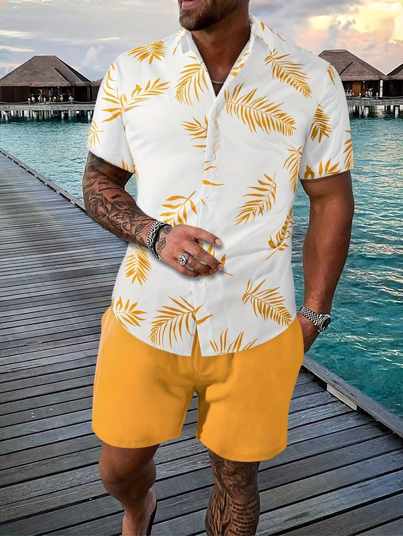 Fredrick | Men's Short Sleeve Shirt & Shorts Summer Set