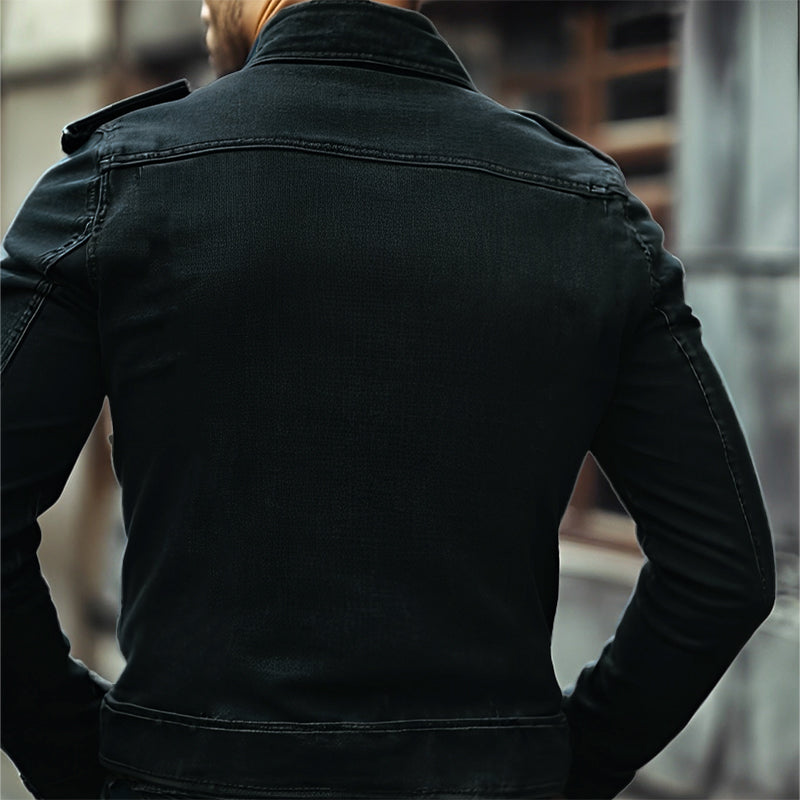 Craig |  Men's Vintage Stand Collar Denim Jacket