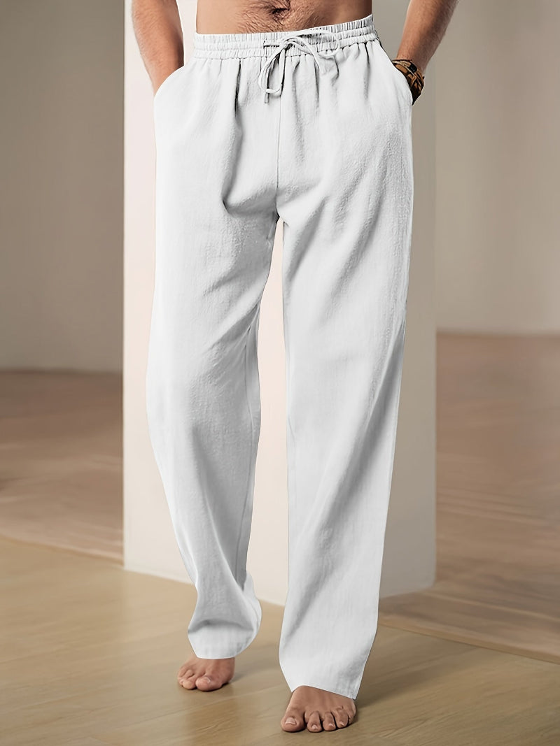 Rabbin | Men's Relaxed Fit Linen Pull-On Trousers