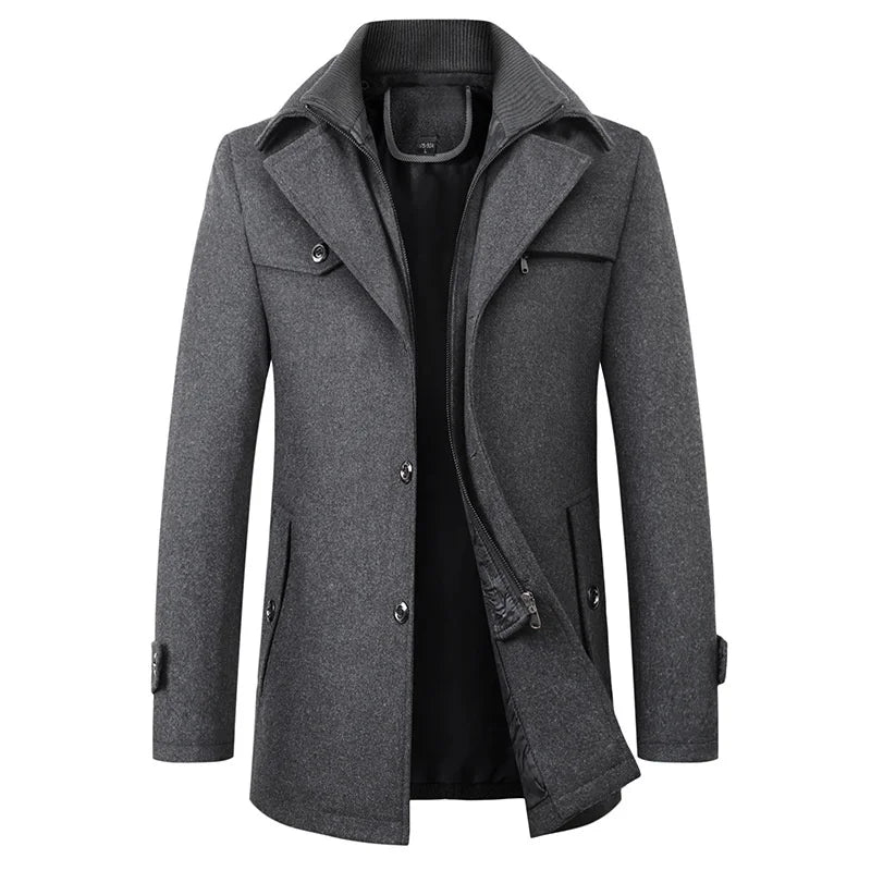 Wyatt | Men's Mid-Length Double Collar Winter Coat