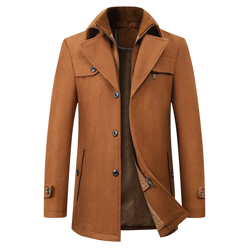 Wyatt | Men's Mid-Length Double Collar Winter Coat