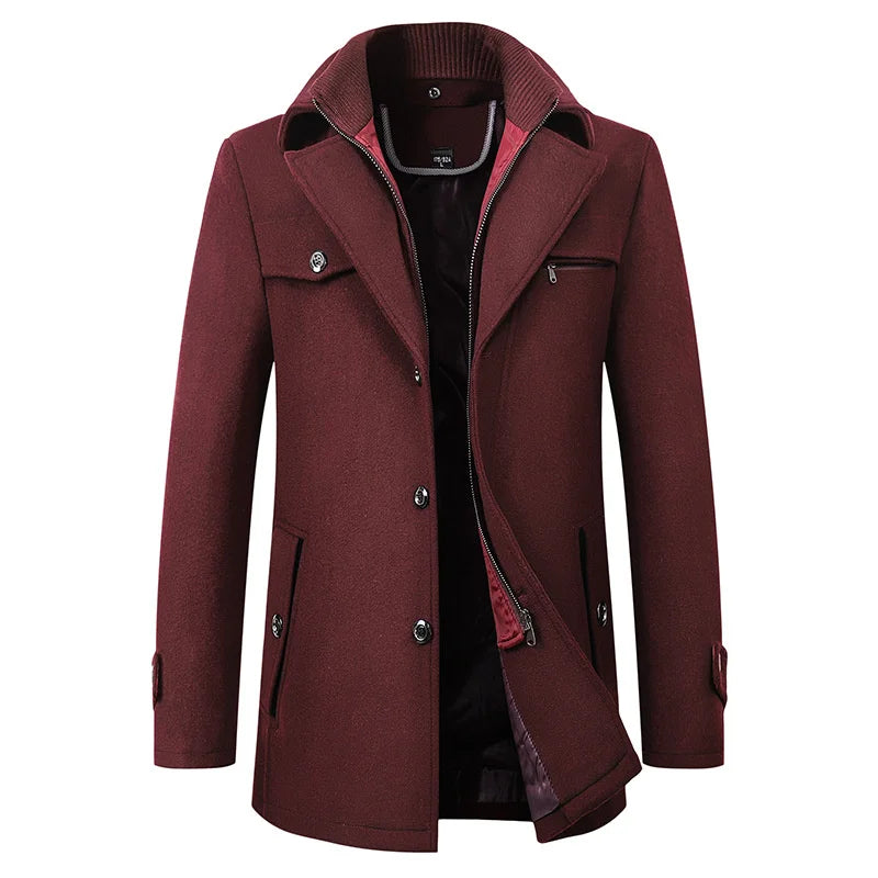 Wyatt | Men's Mid-Length Double Collar Winter Coat