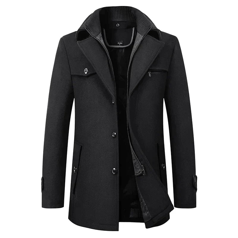 Wyatt | Men's Mid-Length Double Collar Winter Coat