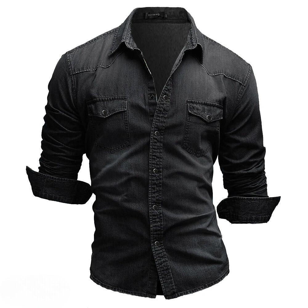 Ash | Men's Vintage Wash Denim Shirt with Pockets