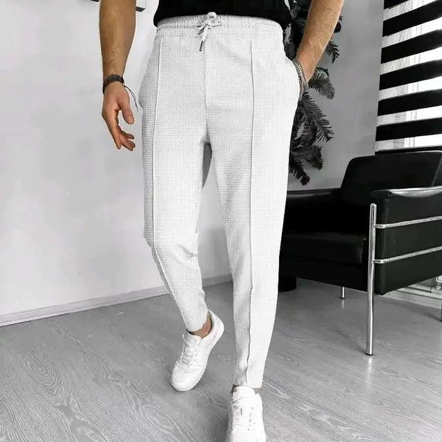 Zephyr | Men's Waffle-Knit Wide Leg Drawstring Pants