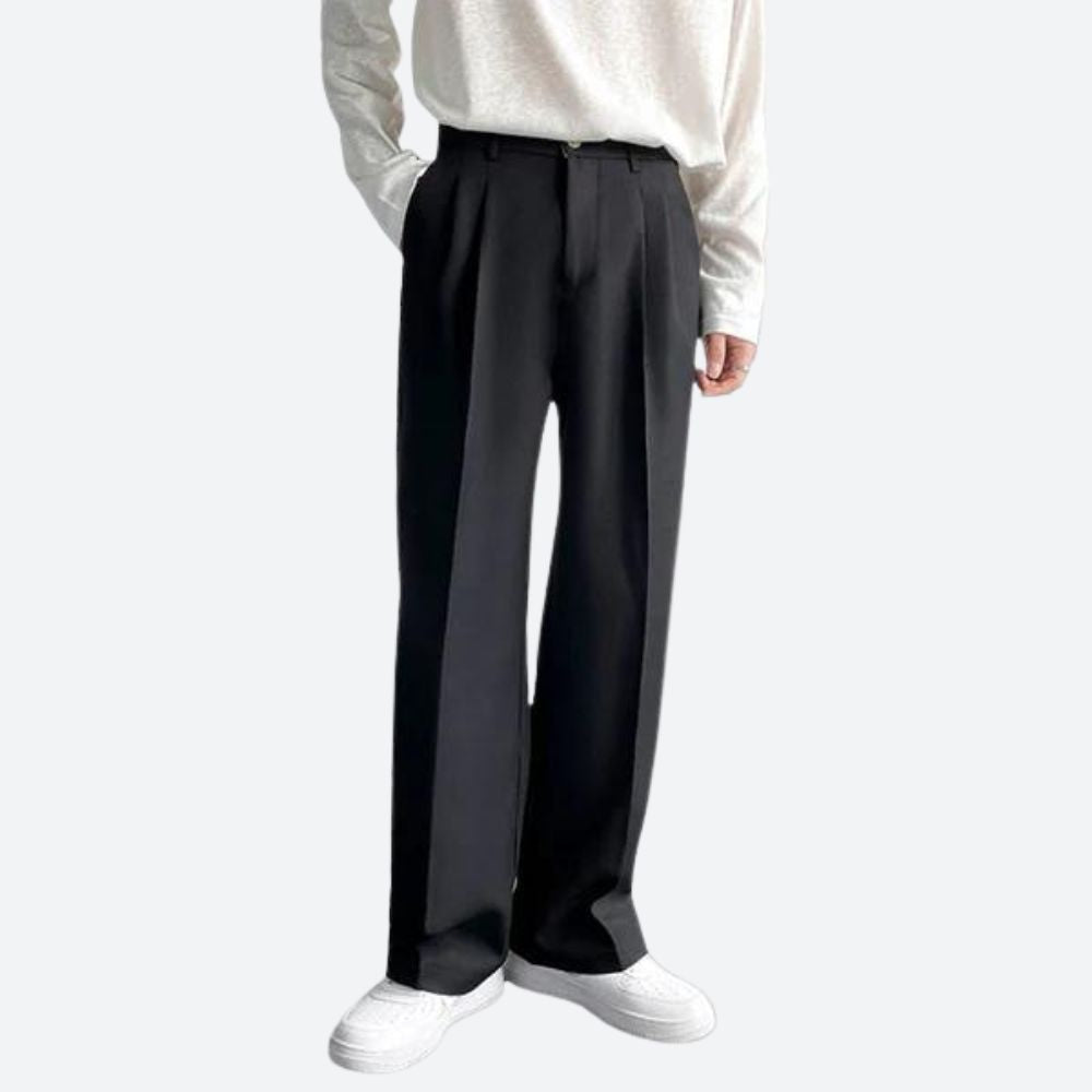 Gianni | Men's Straight-Cut Pleated Formal Trousers
