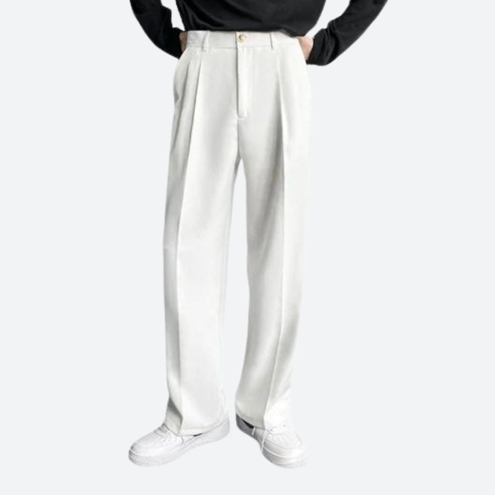 Gianni | Men's Straight-Cut Pleated Formal Trousers