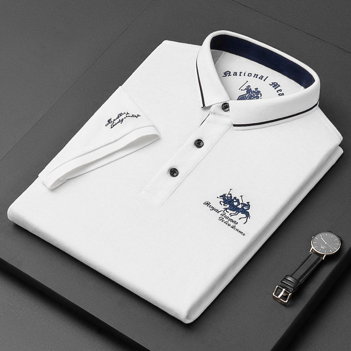 Franco | Men's Contrast Collar Knit Polo Shirt