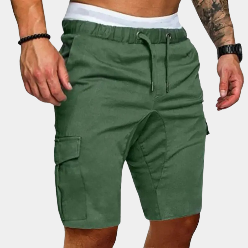 Simon |  Men's Drawstring Cargo Shorts with Flap Pockets