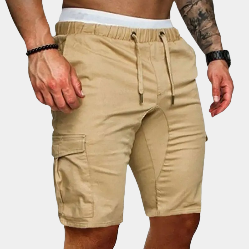 Simon |  Men's Drawstring Cargo Shorts with Flap Pockets