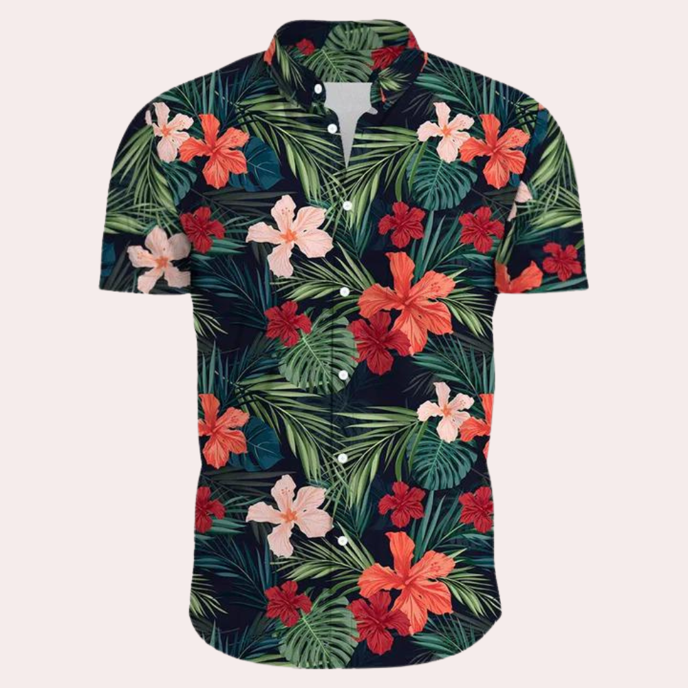 Hari | Men's Printed Short Sleeve Hawaiian Shirt